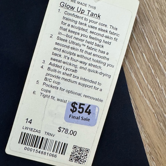 Lululemon Glow Up Navy Tank Top - Picture 2 of 5